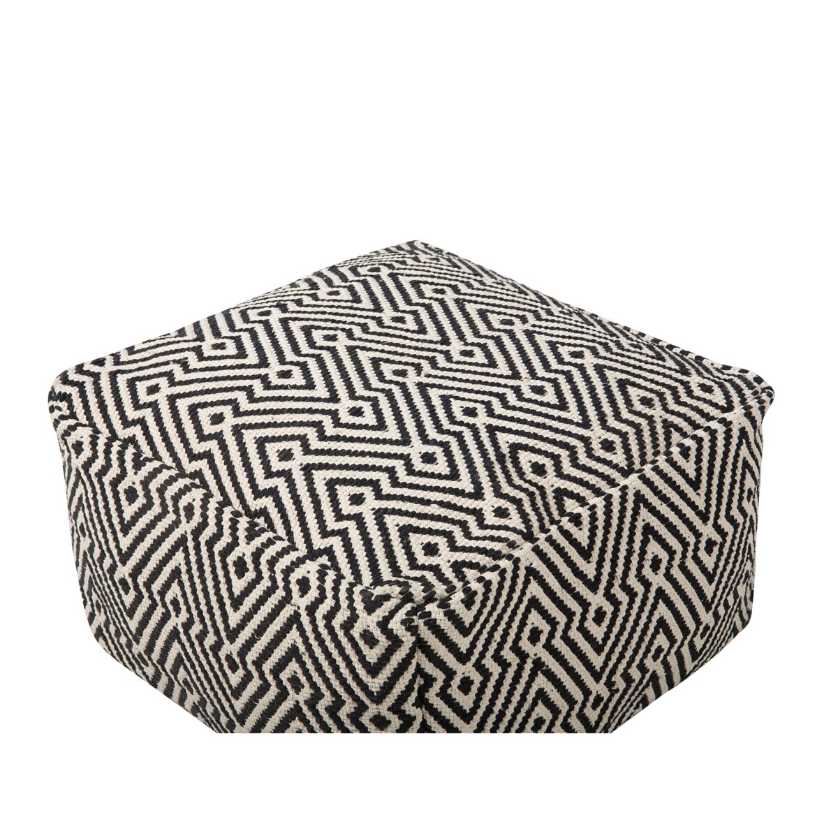 Puf 50 x 50 x 30 cm czarno-biały MUKKI
