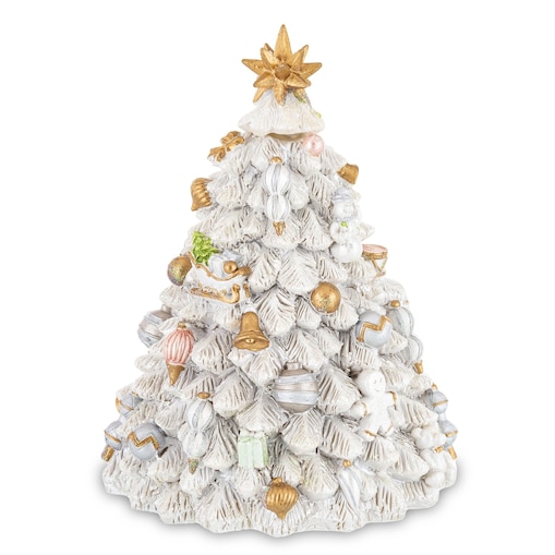 Dekoracja - choinka z pozytywką 16x11 cm FIRA-I biała