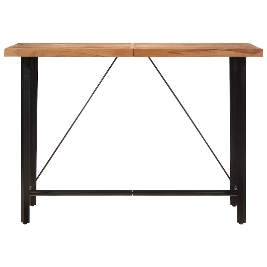 vidaXL Stolik barowy, 150x70x107 cm, lite drewno akacjowe i żelazo