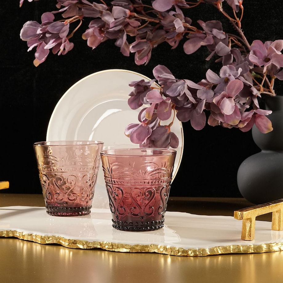 VILLA ITALIA Szklanka purpurowa 250 ml 9 cm FIORINO