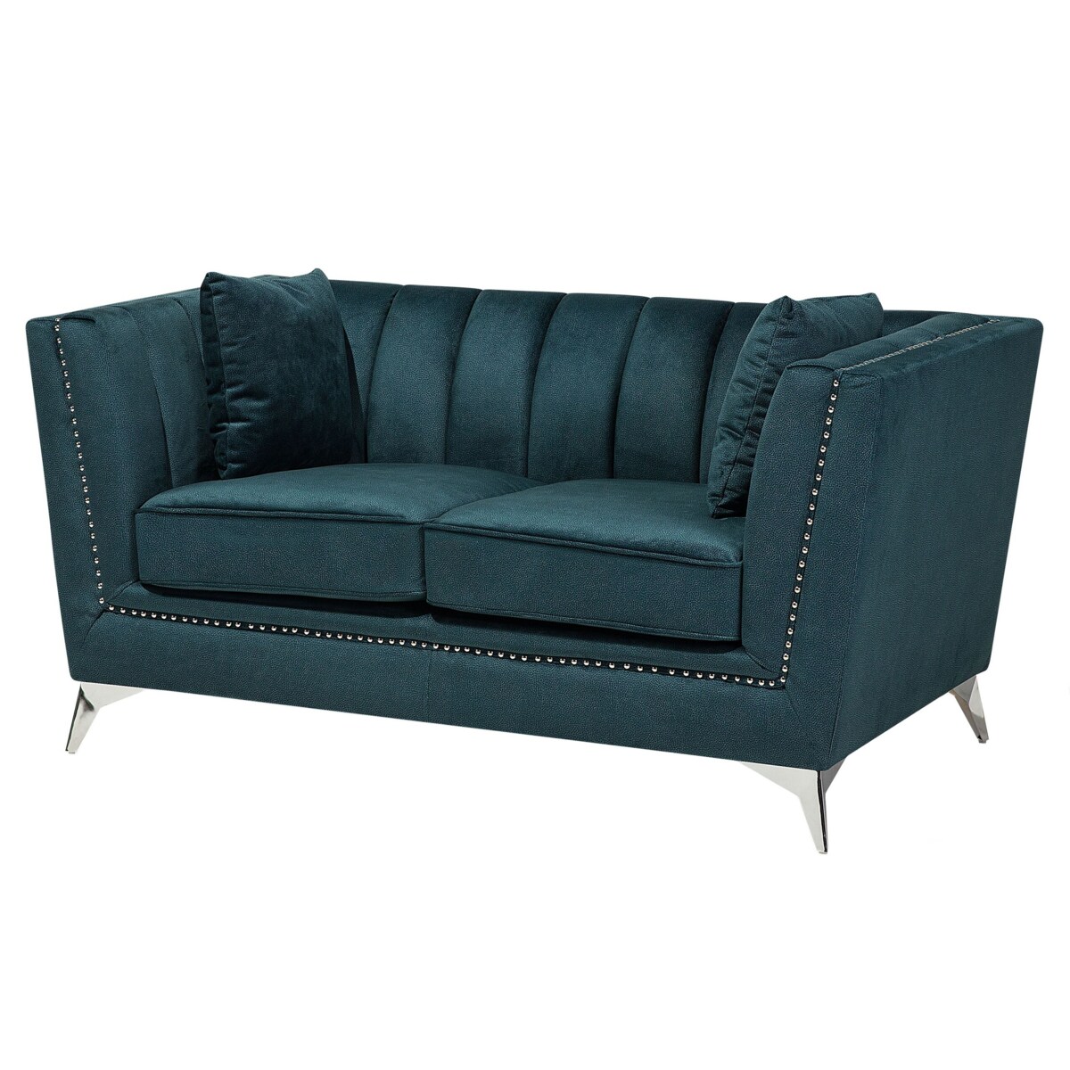 Komplet wypoczynkowy welurowy 5-osobowy lazurowy GAULA