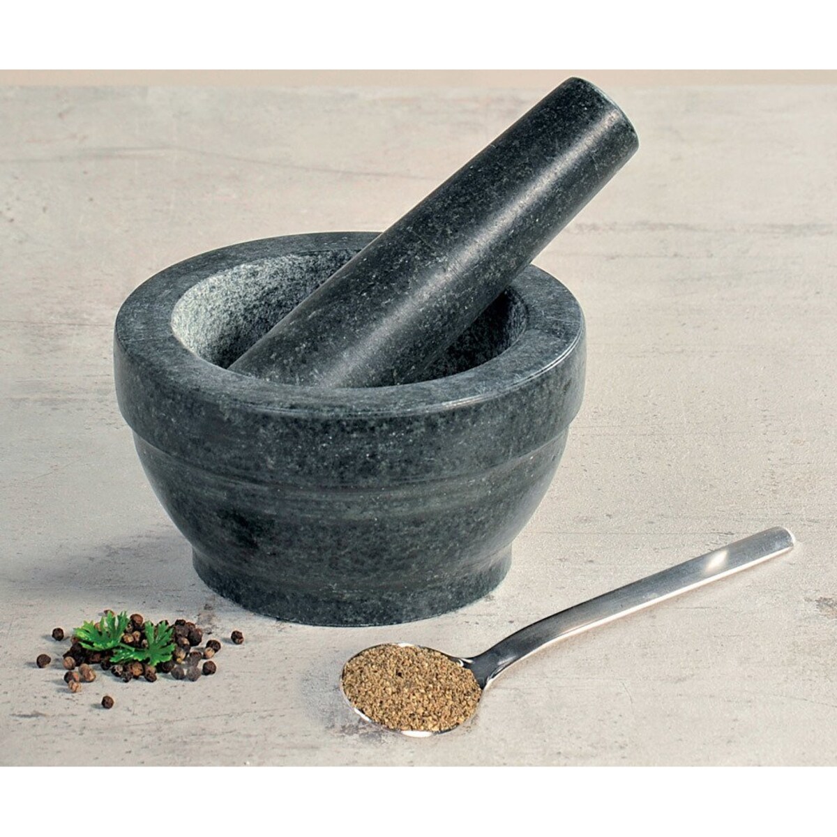 Solidny moździerz z tłuczkiem z granitu, KESPER