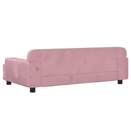 vidaXL Sofa dla dzieci, różowa, 90x53x30 cm, aksamit