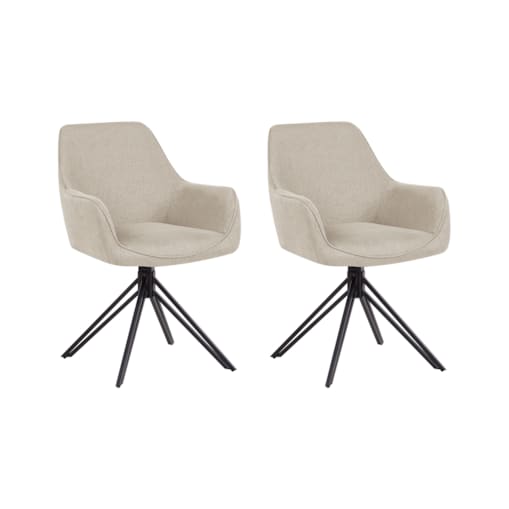 Zestaw 2 krzeseł JODAR Tkanina Beżowoszary
