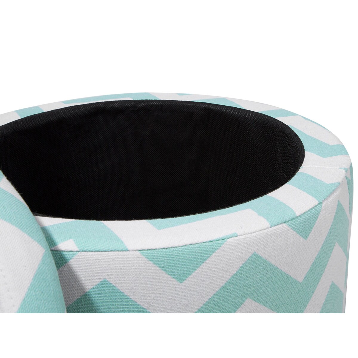 Puf ze schowkiem ⌀ 35 cm zielono-biały TUNICA