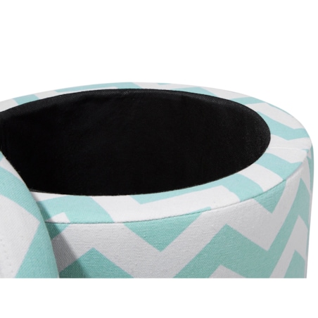 Puf ze schowkiem ⌀ 35 cm zielono-biały TUNICA