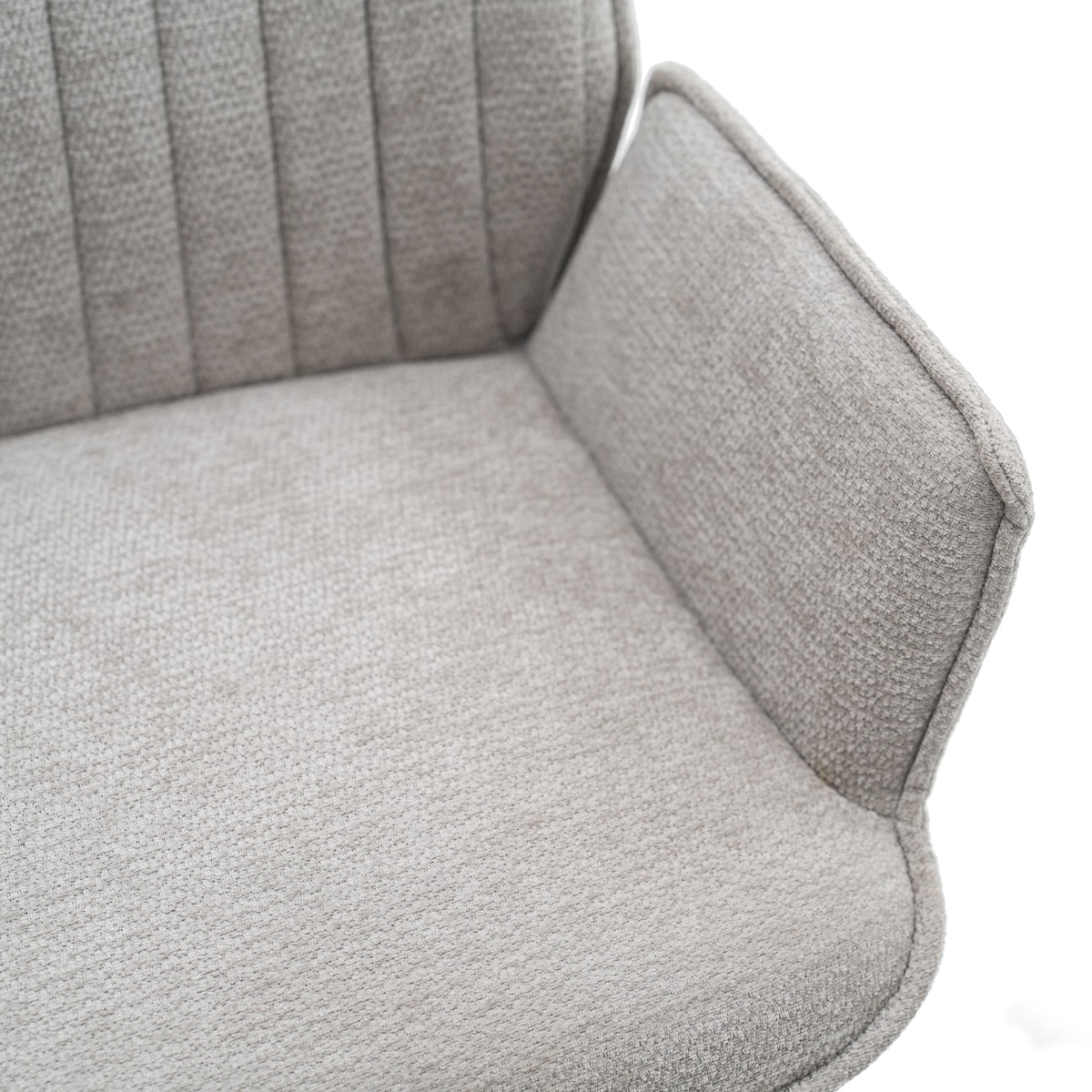 Krzesło tapicerowane obrotowe szenilowe do salonu MERANO jasnoszare