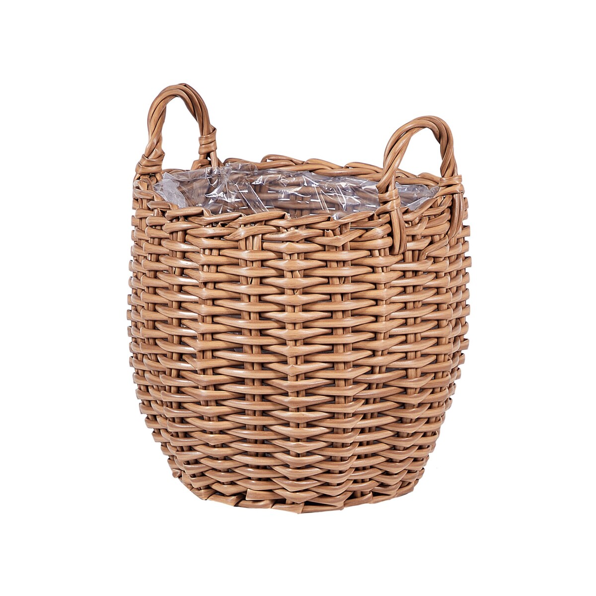 Zestaw 3 koszy na kwiaty z technorattanu brązowy AUCUBA