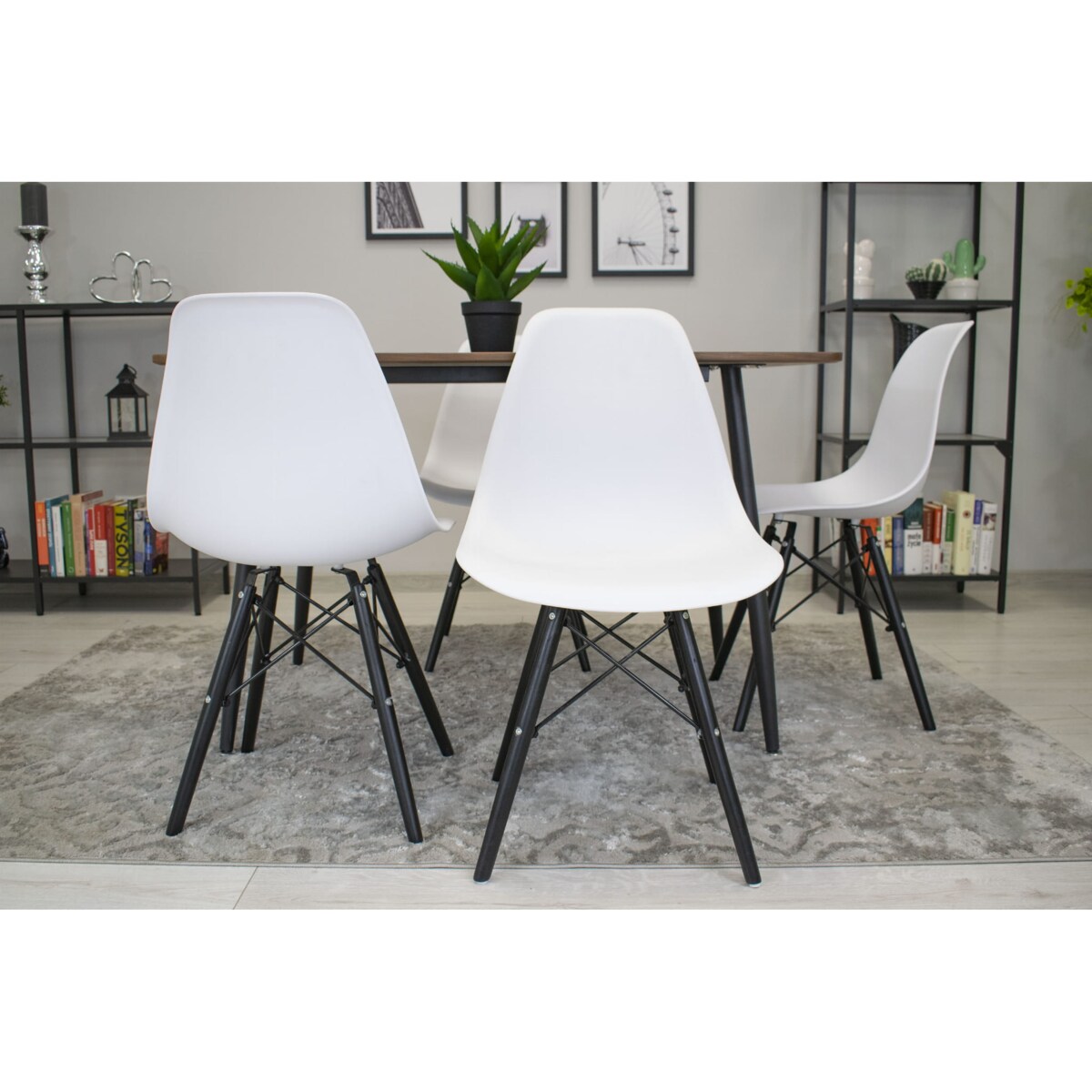 Krzesło Do Jadalni Kuchni Salonu Osaka Białe / Nogi Czarne