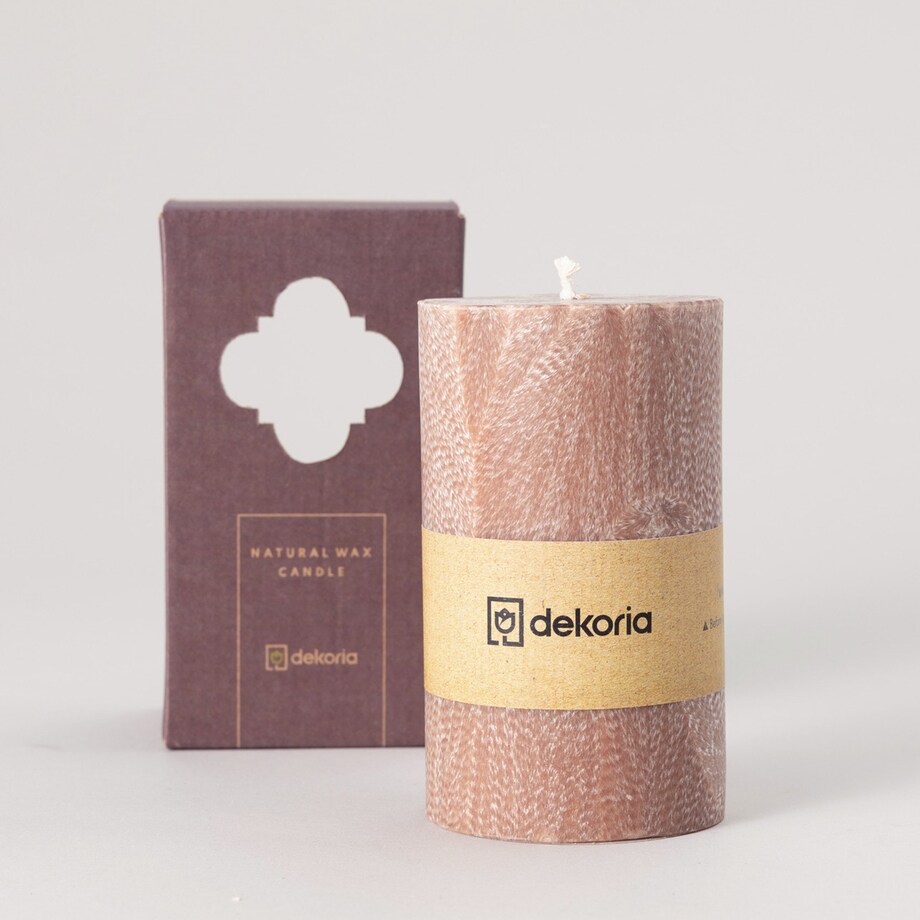 Świeca zapachowa palmowa walec Old Pink, 7,5x7,5x13 cm