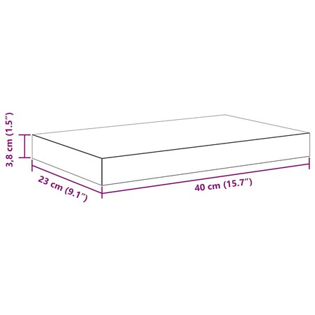 vidaXL Półki ścienne, 4 szt., szare, 40x23x3,8 cm, MDF