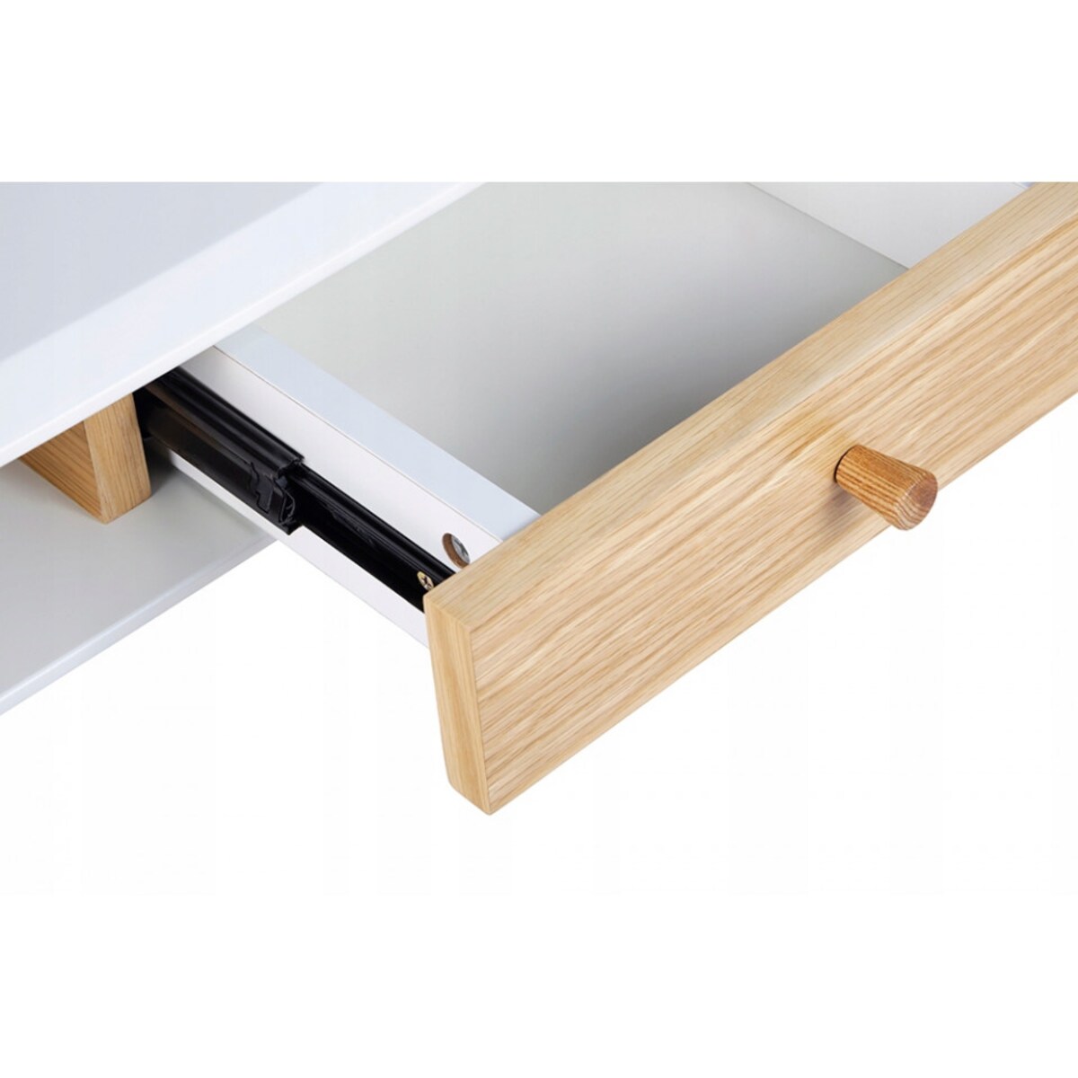 Skandynawskie biurko Modus LL-093 King Home z szufladą dębowe białe