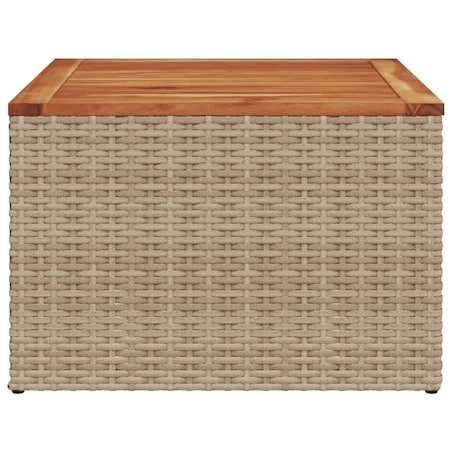vidaXL Stół ogrodowy, beżowy 55x55x37 cm, rattan PE i drewno akacjowe