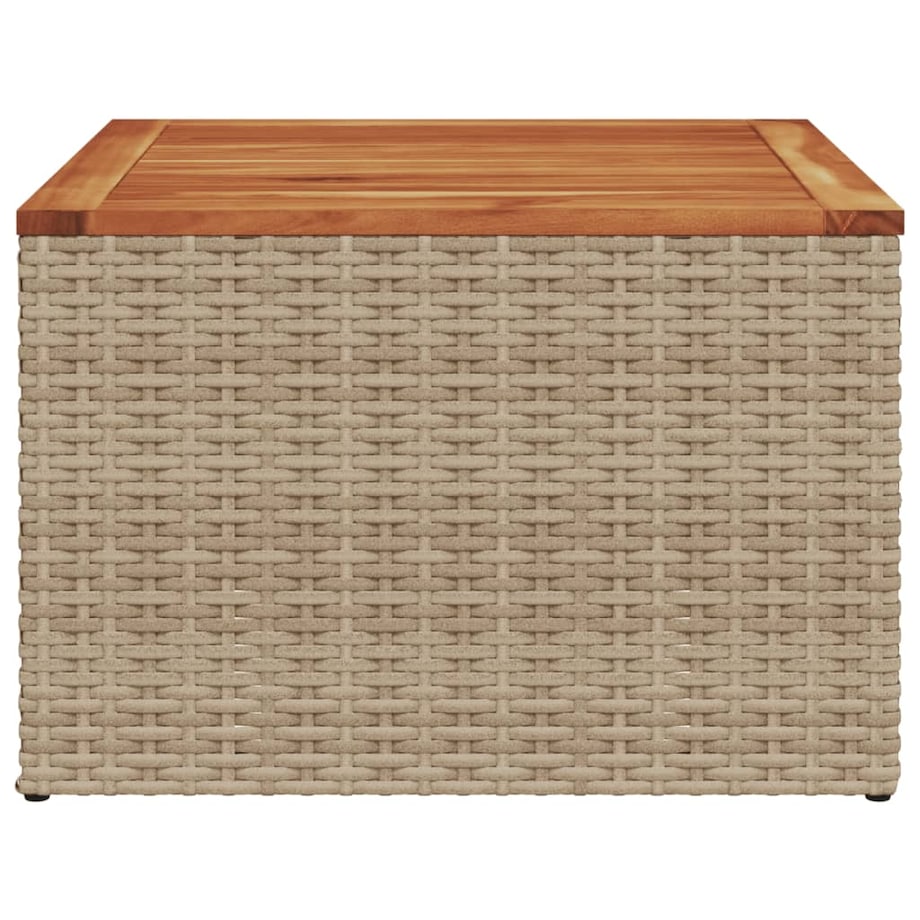vidaXL Stół ogrodowy, beżowy 55x55x37 cm, rattan PE i drewno akacjowe