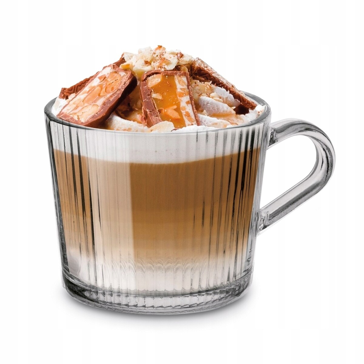 6x 400 ml KUBEK FILIŻANKA szklanka w paski na herbatę kawę latte desery