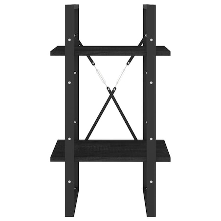 vidaXL Regał na książki, 2 półki, czarny, 40x30x70 cm, drewno sosnowe