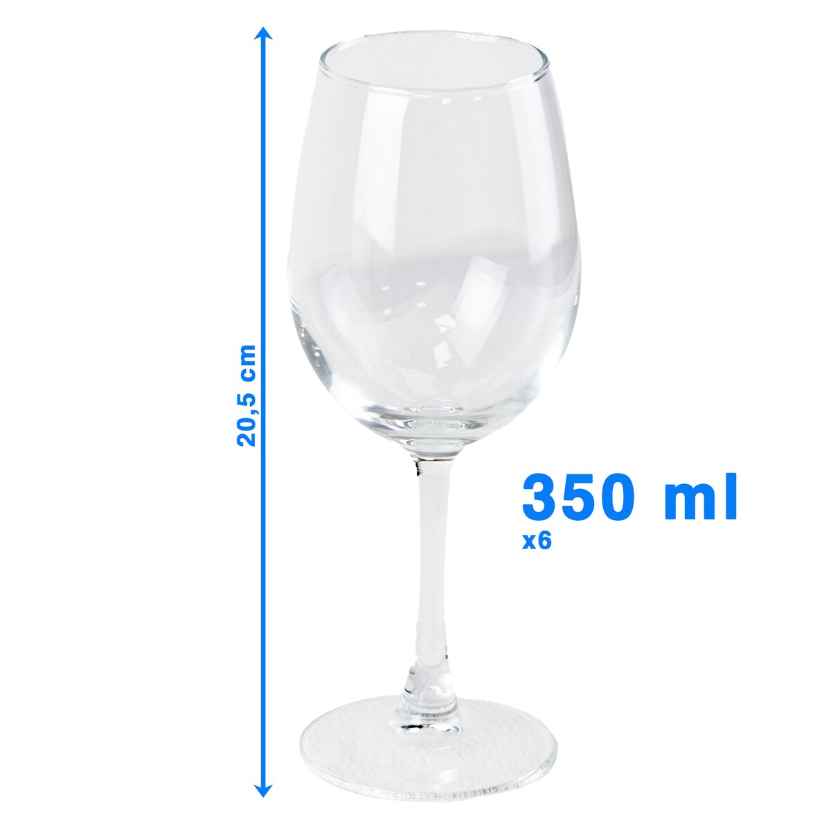 6X Kieliszki Do Wina Szampana Szklanki Eleganckie Szklane 350 Ml Zestaw