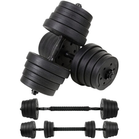 Zestaw hantli 2x15 kg Regulowane hantle 30 kg z funkcją sztangi funfit