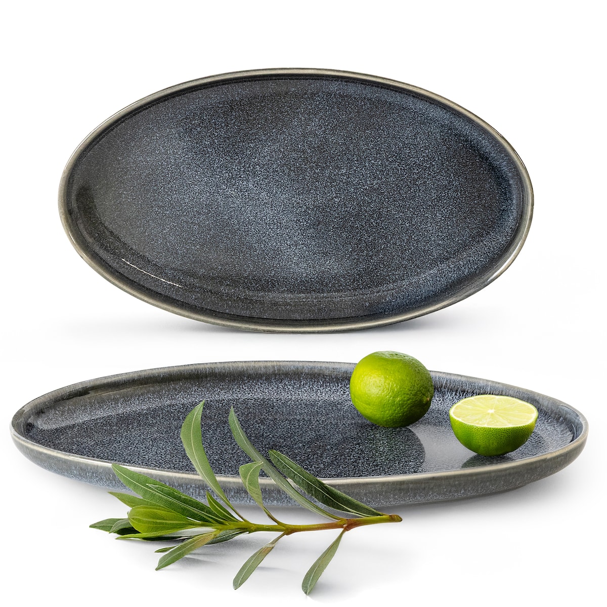 EDA Zestaw półmisków (2 szt.), niebieski/szary/beżowy