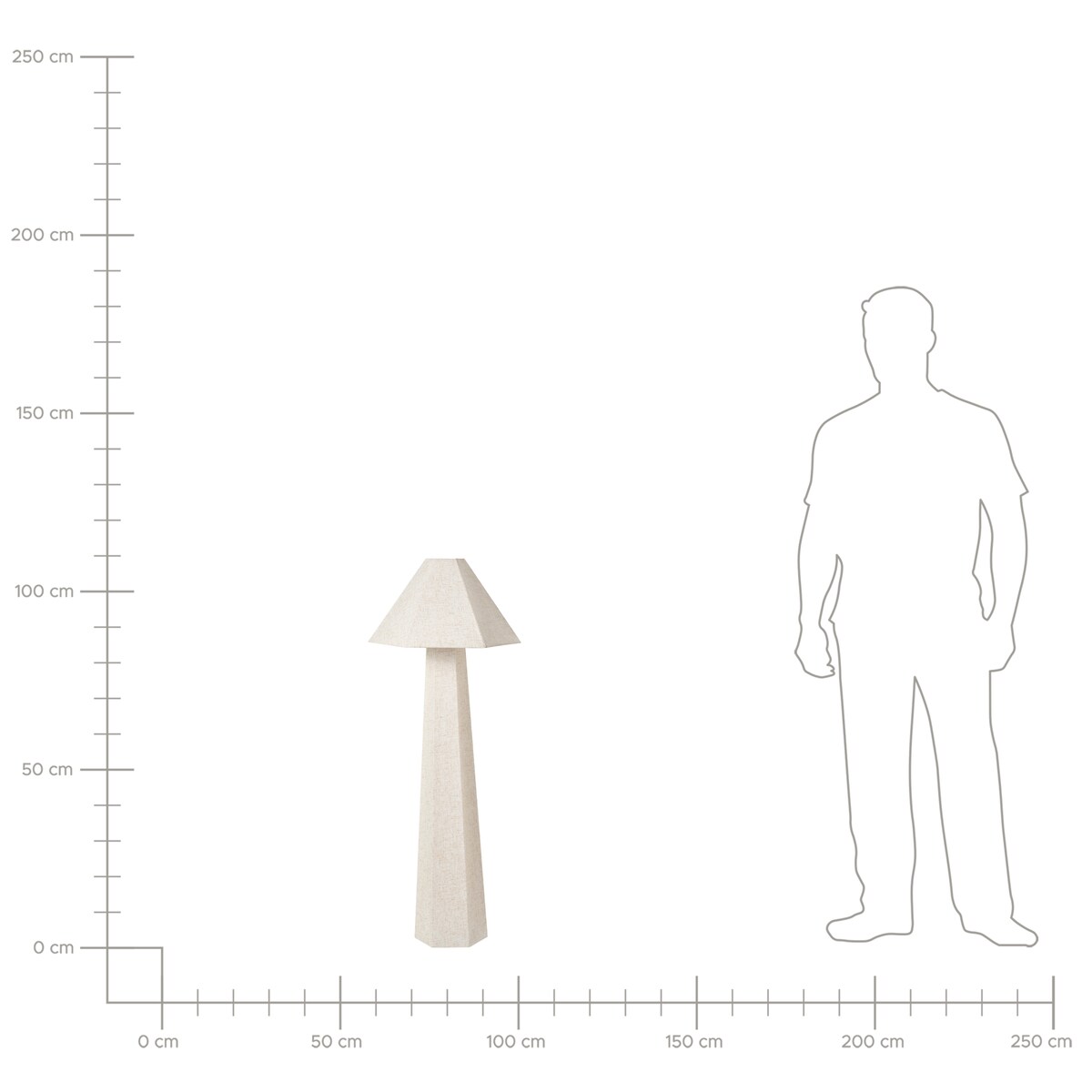 Lampa podłogowa DEMBI Len syntetyczny Jasnobeżowy