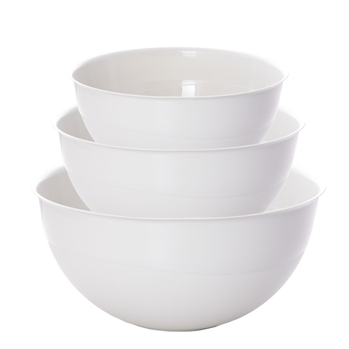 Miska Plastikowa Okrągła Kuchenna Zestaw Misek 3 Szt. Misa Jasnoszara