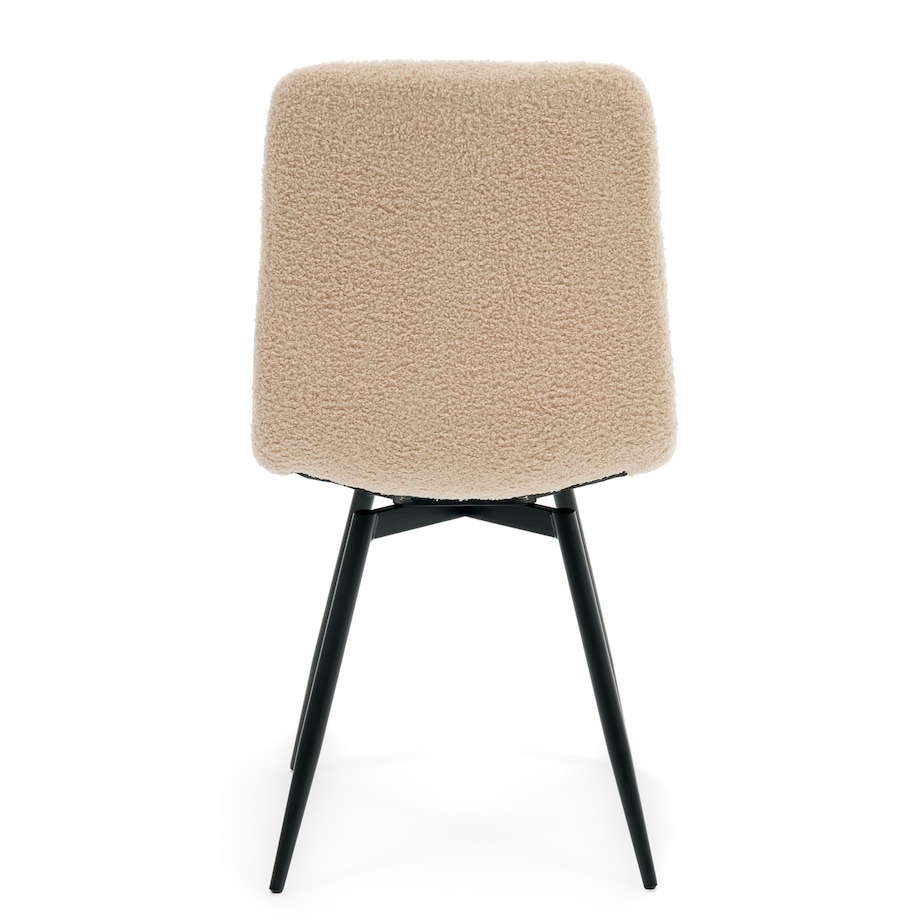 Krzesło tapicerowane obrotowe do salonu ARCO ciemnobeżowy boucle