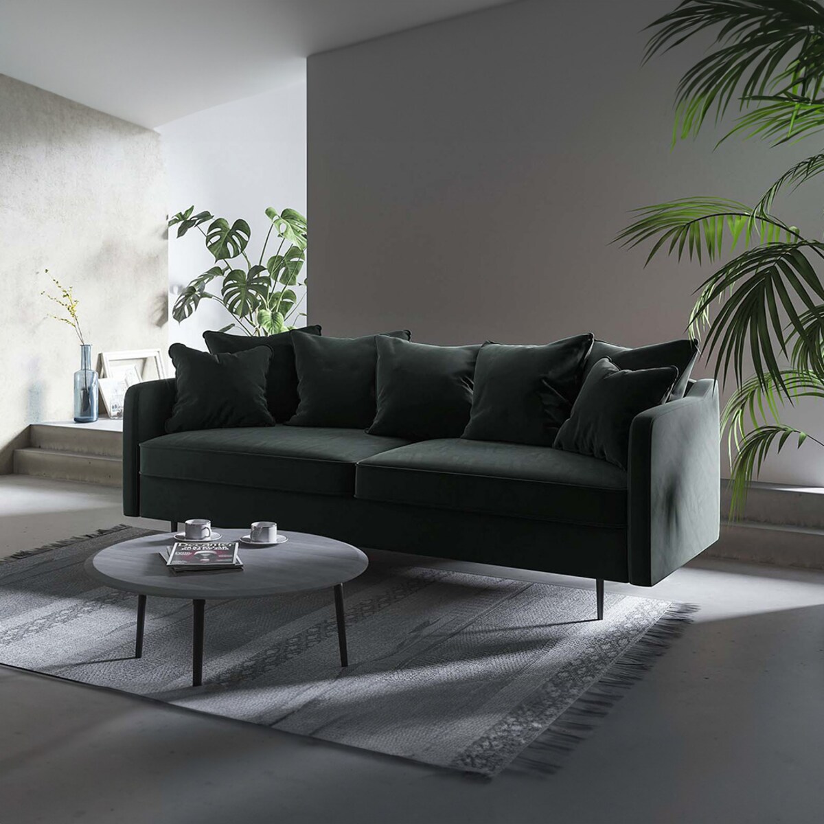 Esme 3-osobowa sofa - ciemnoszara