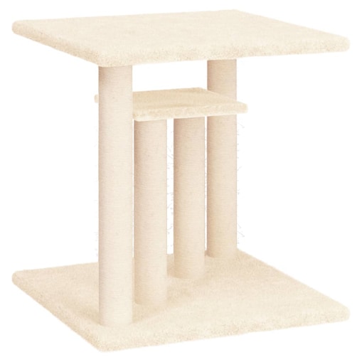 vidaXL Drapak dla kota z platformami, kremowy, 50 cm