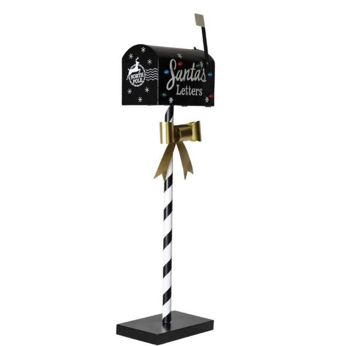 Skrzynka na listy świąteczna czarna LED 103,5 cm