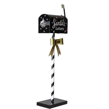 Skrzynka na listy świąteczna czarna LED 103,5 cm