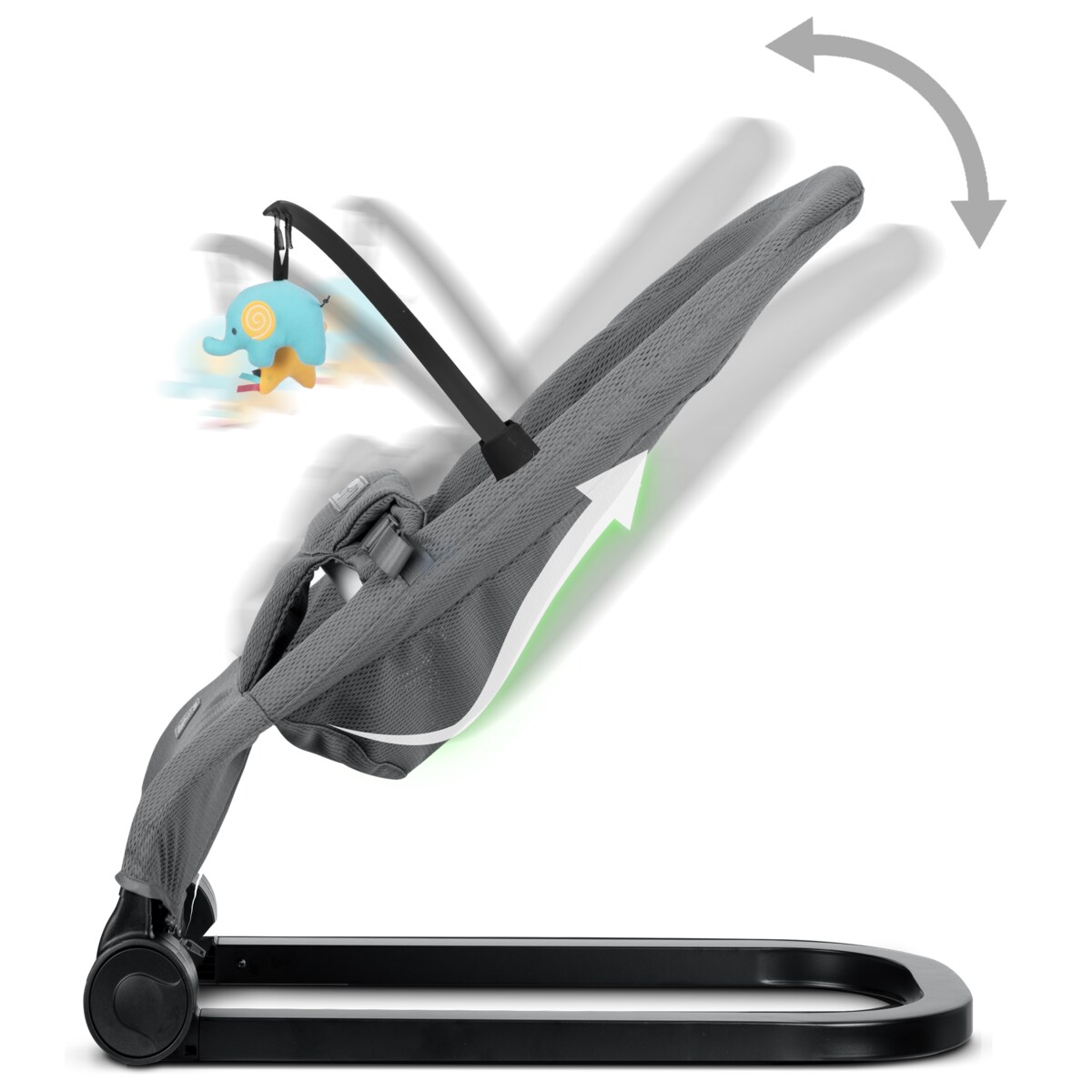 Leżaczek bujany z zabawkami składany bujaczek kołyska Nukido