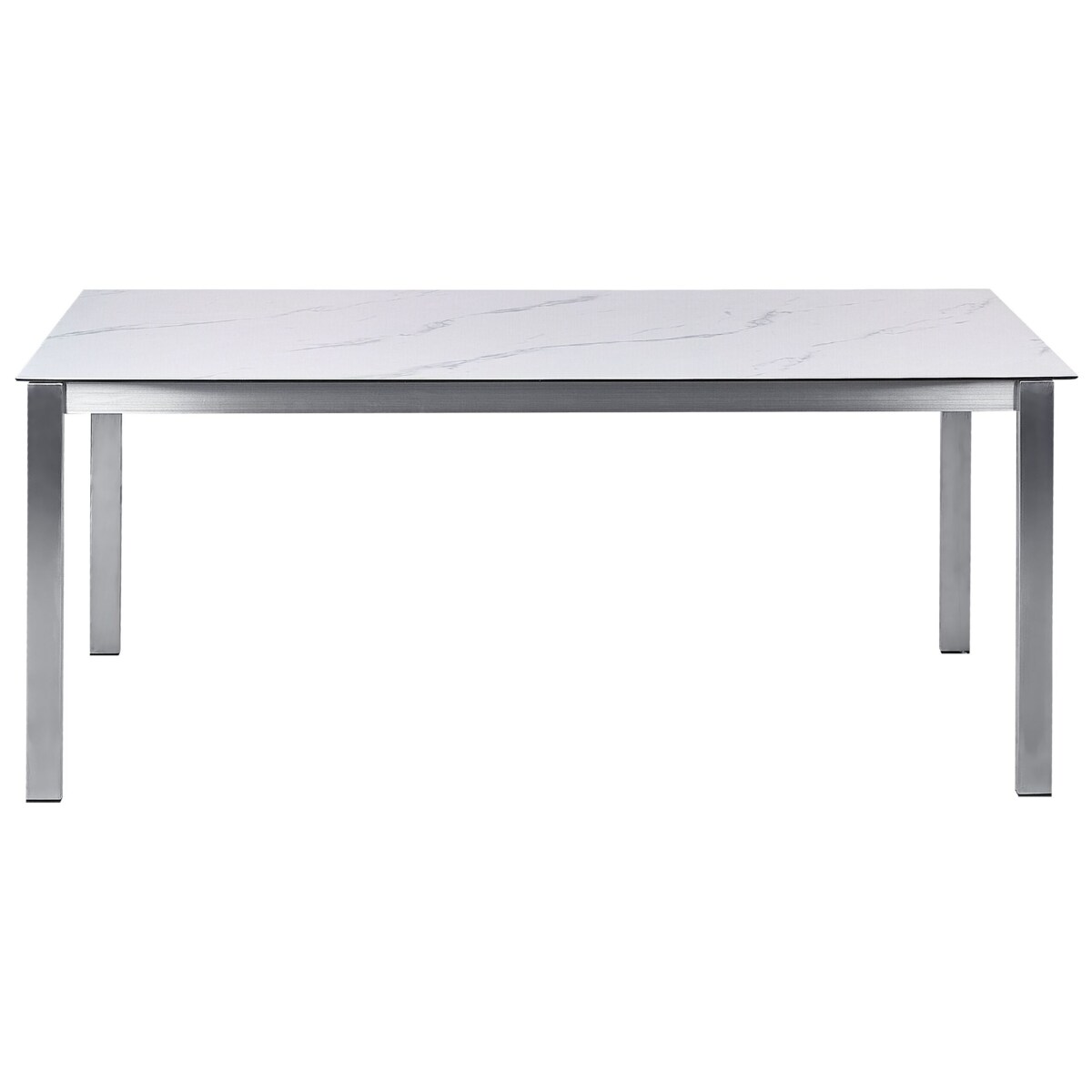 Stół ogrodowy szklany 180 x 90 cm efekt marmuru COSOLETO