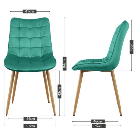 Krzesło tapicerowane do salonu jadalni pikowane welurowe zielone