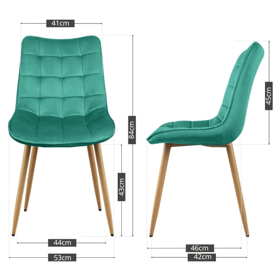 Krzesło tapicerowane do salonu jadalni pikowane welurowe zielone