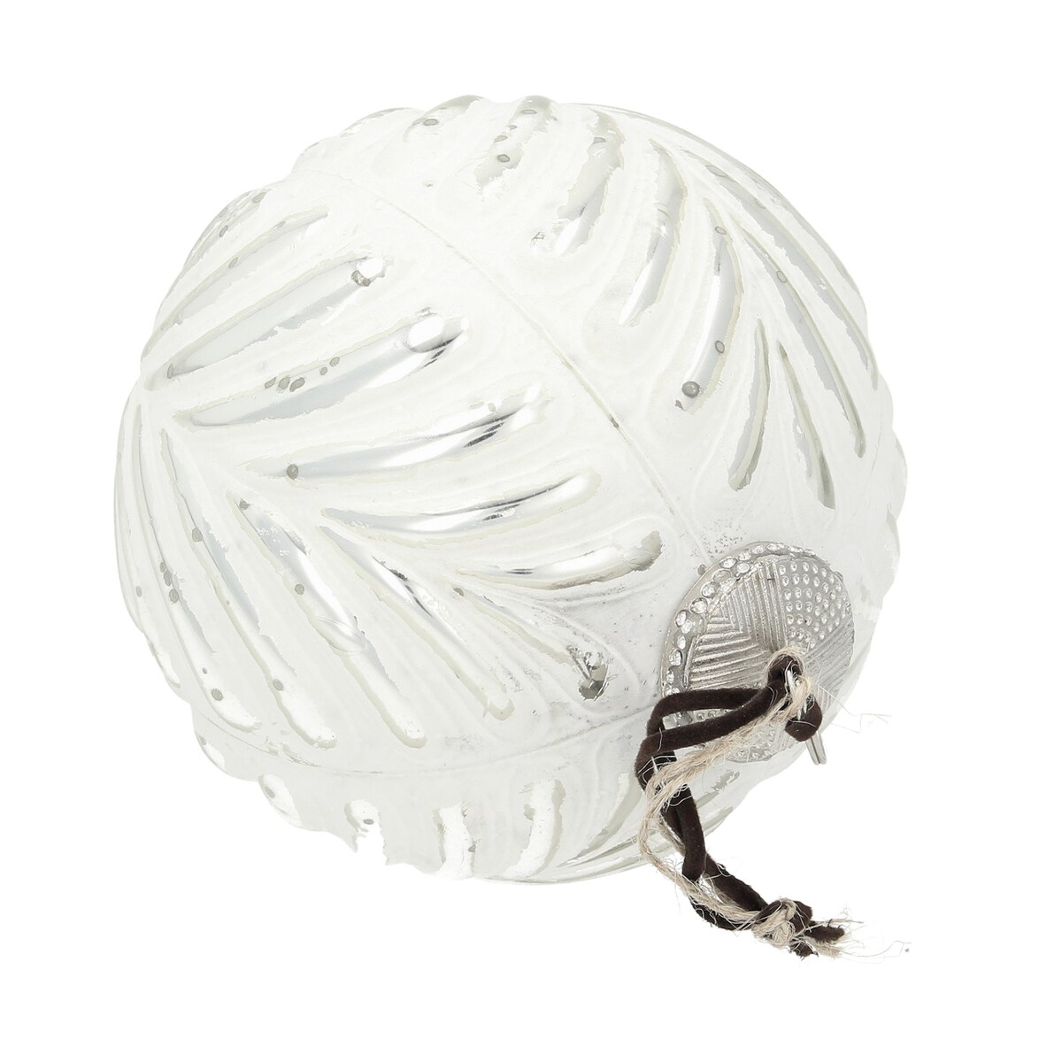 Bombka Vintage Snow ⌀12 cm white boże narodzenie, święta, świąteczne, biały, 12x13 cm