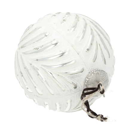 Bombka Vintage Snow ⌀12 cm white boże narodzenie, święta, świąteczne, biały, 12x13 cm