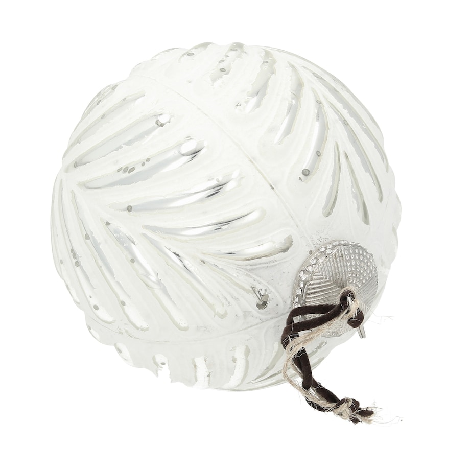 Bombka Vintage Snow ⌀12 cm white boże narodzenie, święta, świąteczne, biały, 12x13 cm