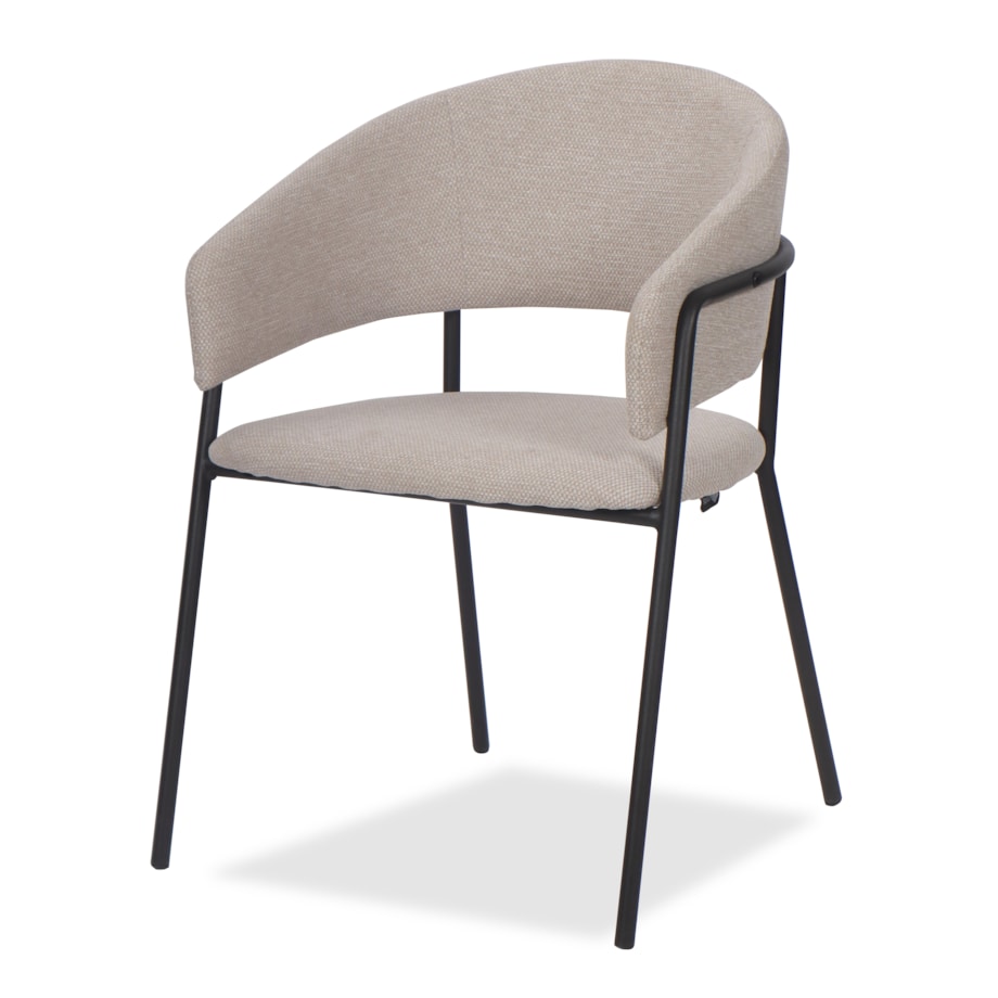 Krzesło tapicerowane glamour szenilowe OVO beżowe