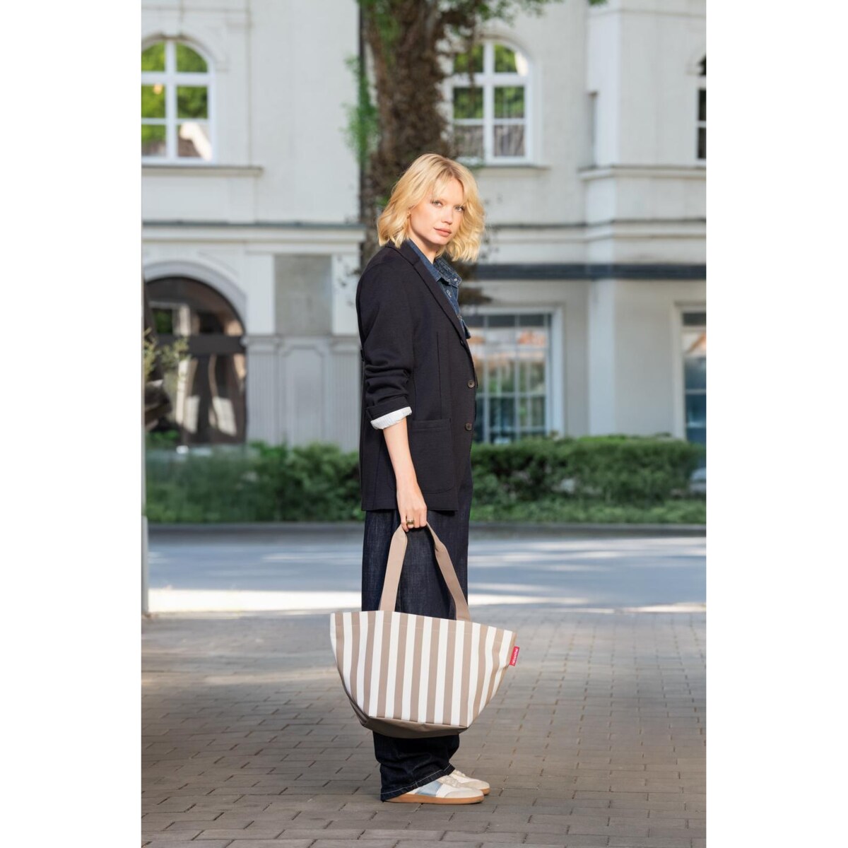 Torba SHOPPER M, summerstripes coffee