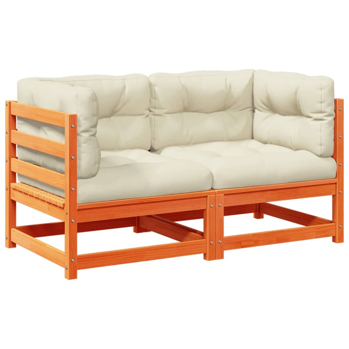 vidaXL 2-cz. zestaw wypoczynkowy do ogrodu, z poduszkami, woskowy brąz