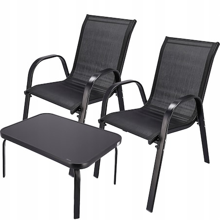 Zestaw mebli ogrodowych z tekstylenu FIESTA czarne