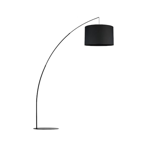 Lampa podłogowa czarna MOBY BLACK 5485 TK Lighting E27 metalowa z abażurem do salonu