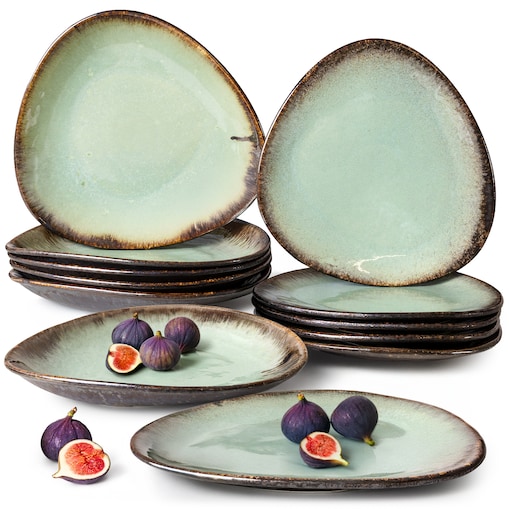 Konsimo PRIMA Zestaw obiadowy pasta 6os. (12 el.), szałwiowy