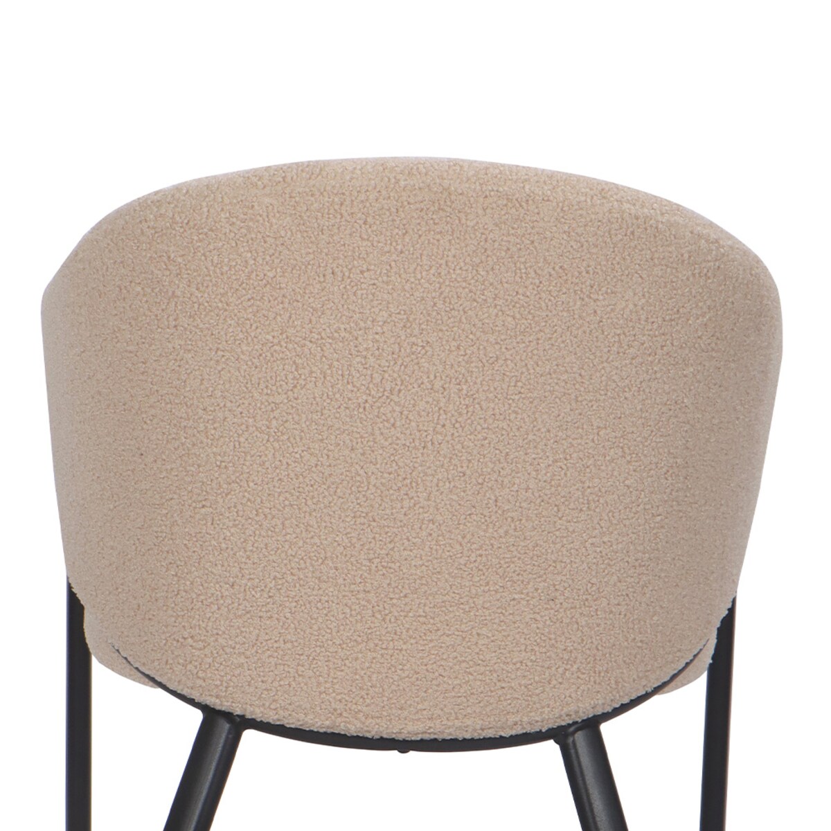 Krzesło tapicerowane do salonu boucle GLAMOUR ciemnobeżowe