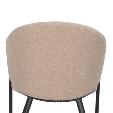 Krzesło tapicerowane do salonu boucle GLAMOUR ciemnobeżowe