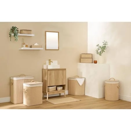 Kosz na pranie bambusowy 63x32x52 cm Stemy 100 L