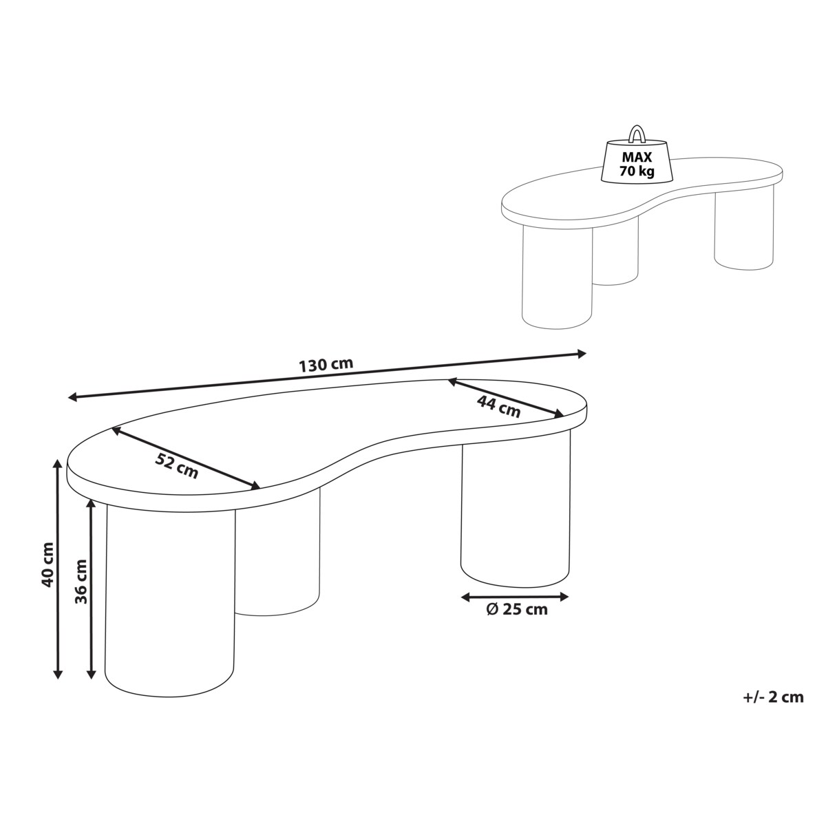 Stolik kawowy EASTON Ciemnobrązowy