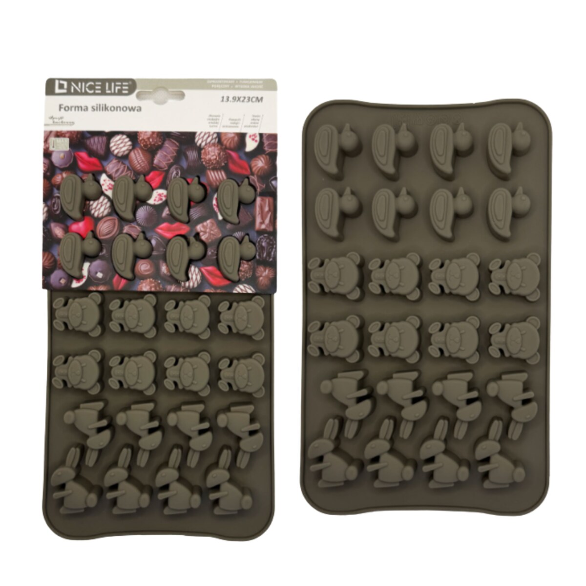 forma silikonowa choko animals do pralinek i czekolady