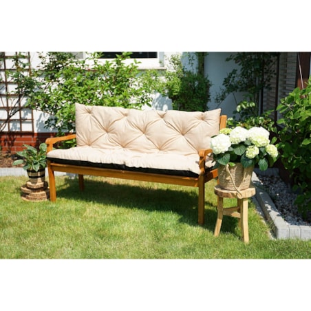 Poduszka na meble ogrodowe z oparciem, 120x60x50 cm, Beż