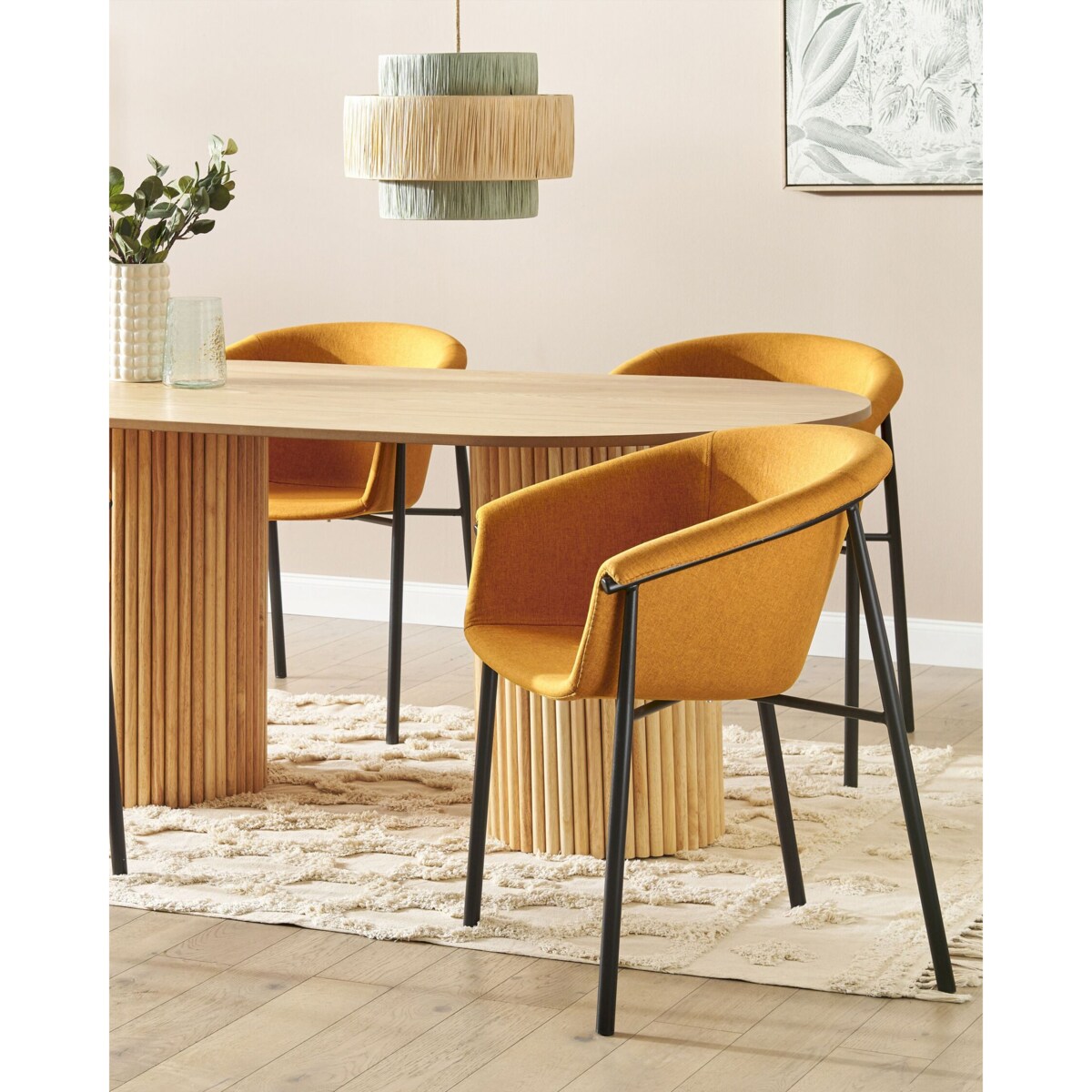 Zestaw 2 krzeseł do jadalni pomarańczowy AMES